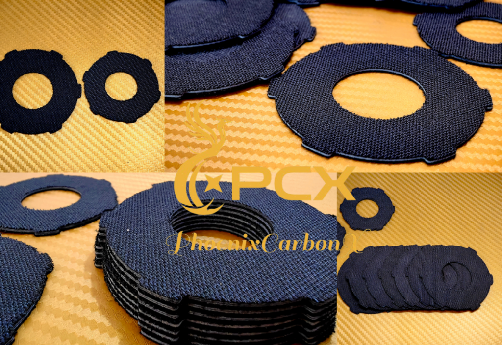 carbon drag washer for fishing reel showing carbon fiber texture and smooth finish