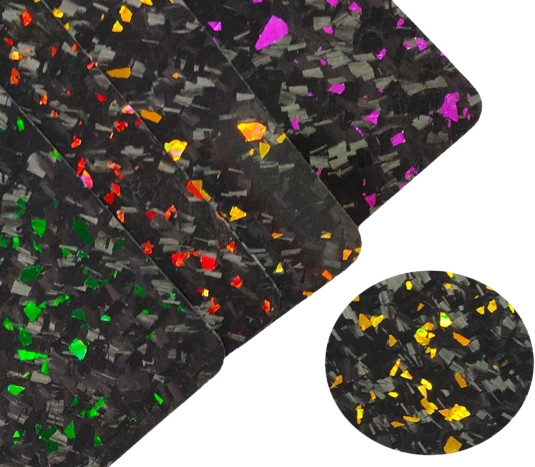 forged carbon with color shifting effect